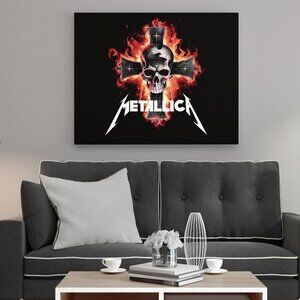 20x30 Metallica Heavy Metal Band Skull on‎ a Cross Oil Painting Art Poster